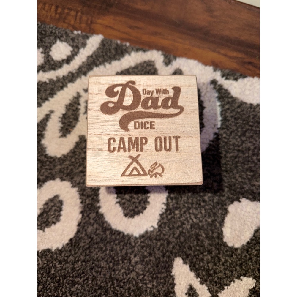 Family Activity Decision‎ Dice Wooden Blocks Game Night Movie Night Camp Out